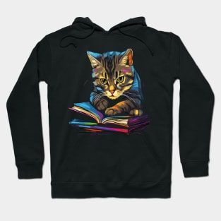 American Shorthair Reads Book Hoodie